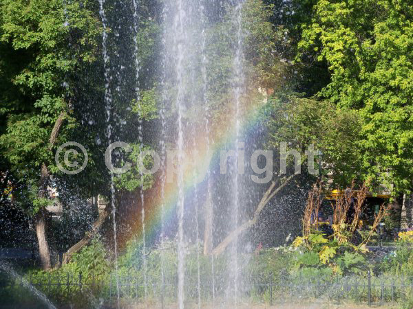 Rainbow in Fountain Krakow, 2010